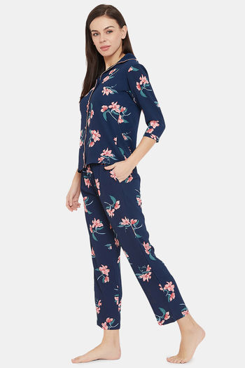 Buy Clovia Nylon Pyjama Set - Blue at Rs.989 online