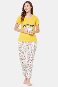 Buy Clovia Cotton Pyjama Set - White
