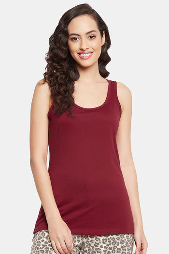Buy Clovia Cotton Camisole - Maroon at Rs.799 online