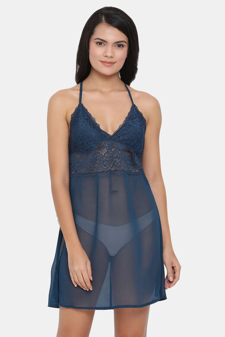 Clovia Georgette Babydolls - Blue