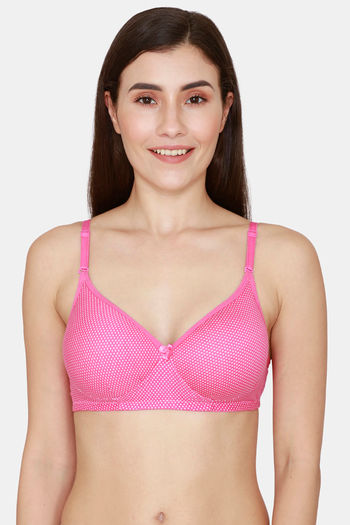 Buy Romance Padded Non Wired Medium Coverage T-Shirt Bra - Pink at