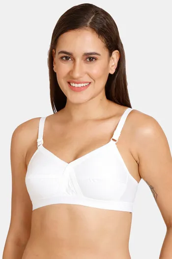 Buy Romace Padded Non Wired Full Coverage Super Support Bra (Pack of 2) -  White at Rs.299 online