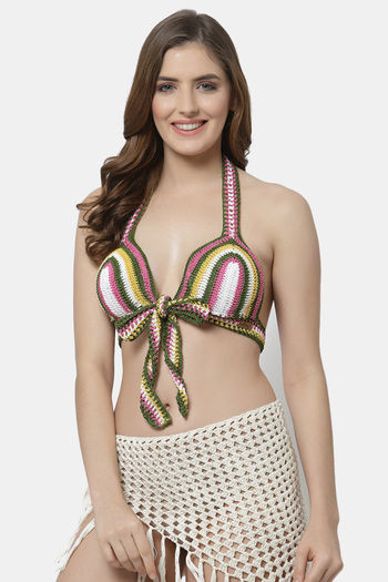 Buy PrettyCat Women Summer Beach Crochet Bralette Knit Bra Bikini Online
