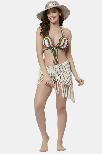 Buy PrettyCat Women Summer Beach Crochet Bralette Knit Bra Bikini Online