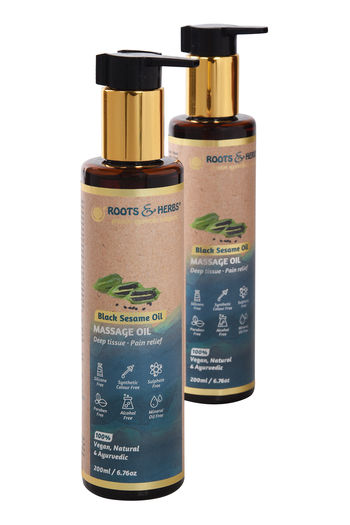Buy Roots & Herbs Deep Tissue Pain Relief Massage Oil - Black Sesame 200 ml at online | Beauty online Buy Roots & Herbs Deep Tissue Pain Relief Massage Oil - Black Sesame 200 ml at online | Beauty online