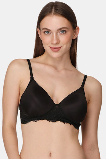 Chic Lace Non-Padded Non-Wired Bralette - Black