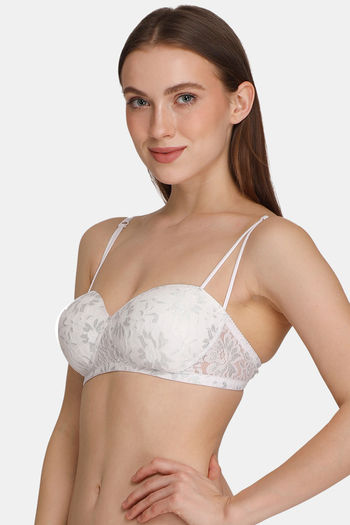 Buy LotusLeaf Women's Transparent Non Padded Bridal Lace Bra