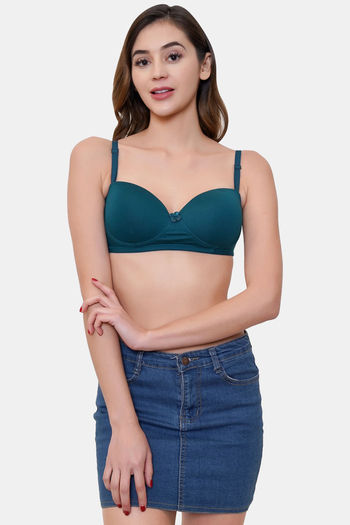 Buy Lotus Leaf Padded Non Wired 3/4th Coverage T-Shirt Bra - Rama Green at  Rs.799 online