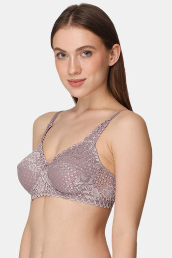 Buy Lotus Leaf Single Layered Non Wired Full Coverage Lace Bra - Ivory at  Rs.1099 online
