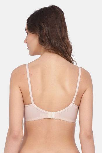 Buy Lotus Leaf Single Layered Wired Full Coverage Lace Bra - Nude at Rs.1299  online