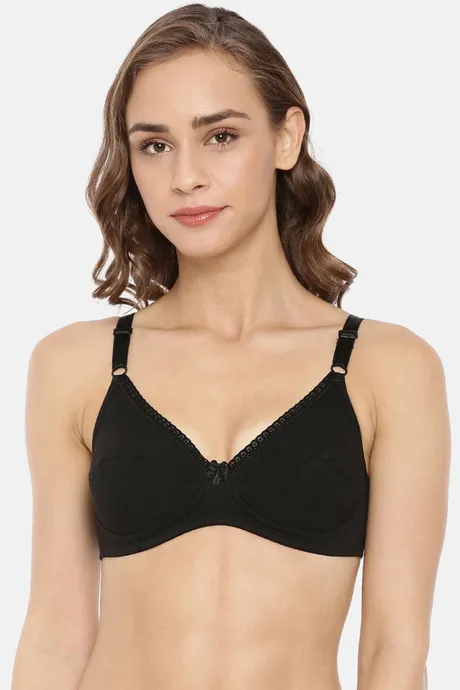 Buy Rupa Double Layered Non-Wired Full Coverage Bra - Black at Rs