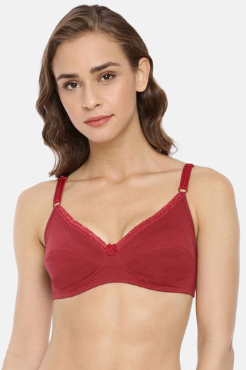 Buy Rupa Double Layered Non-Wired Full Coverage Bra - Maroon at Rs.329  online