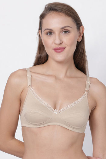 Buy Rupa Double Layered Non-Wired Full Coverage Bra - Nude at Rs