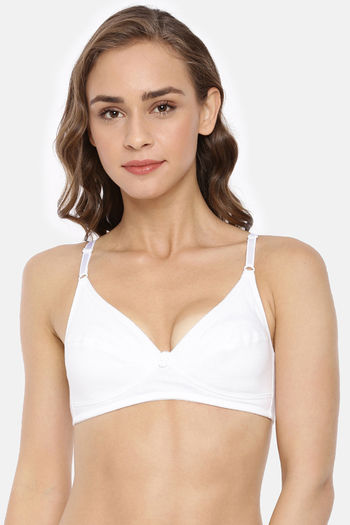 Buy Rupa Double Layered Non-Wired Medium Coverage Bra - White at