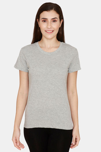 Buy Rupa Cotton Solid T-Shirt - Grey Melange