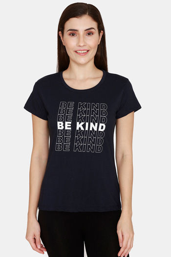 Rupa Cotton Printed T-Shirt Navy