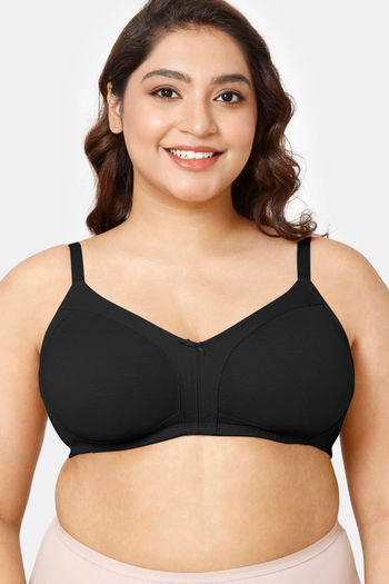 Buy Rosaline Everyday Double Layered Non Wired 3/4th Coverage Super Support Bra - Anthracite