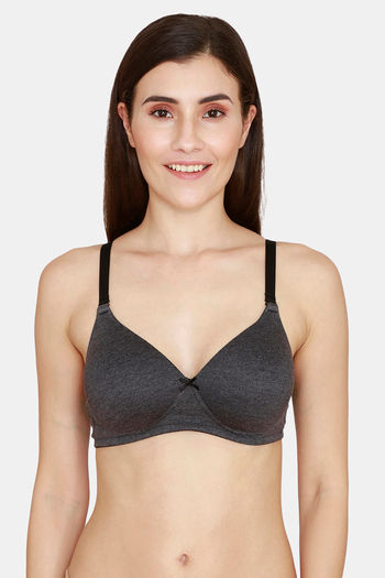 French Connection T-Shirt Bra, 36B, Heather Grey & Anthracite