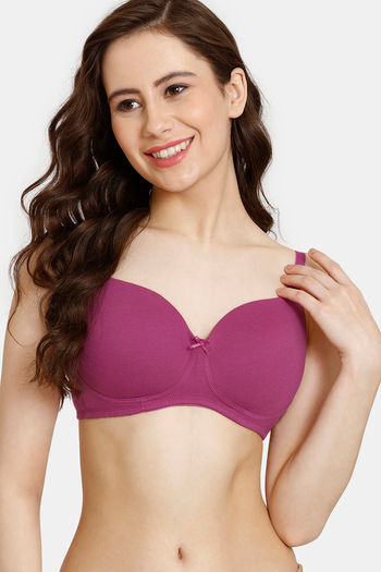 Buy Rosaline Padded Non Wired 3/4th Coverage T-Shirt Bra - Festival Fuschia  at Rs.360 online