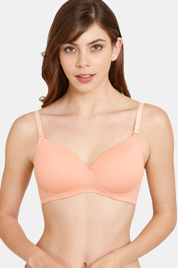 Buy Rosaline Padded Non Wired 3/4th Coverage T-Shirt Bra - Salmon