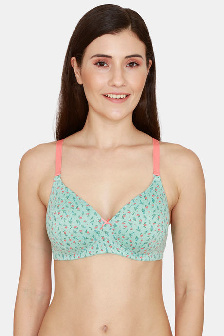 Rosaline Everyday Padded Non-Wired 3/4th Coverage T-Shirt Bra - Aruba Blue