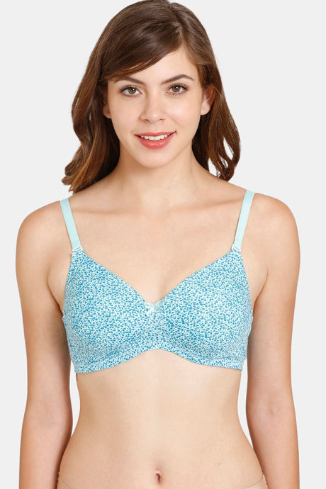 Buy Rosaline Padded Non Wired 3/4th Coverage T-Shirt Bra - Blue