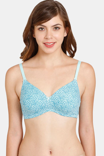 Buy Rosaline Padded Non Wired 3/4th Coverage T-Shirt Bra - Blue Passion Print