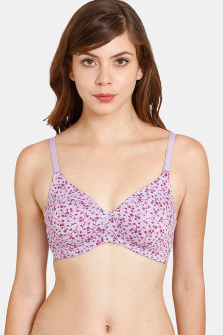 Buy Rosaline Everyday Padded Non-Wired Medium Coverage T-Shirt Bra - Violet  Tulip at