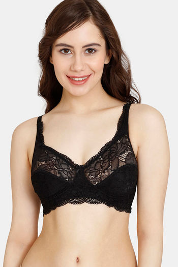 Buy Zivame Lace Neck Wirefree Camisole Bra With Breathable Cup-Black (C-FF)  Online at Low Prices in India 
