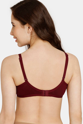 Buy Rosaline Everyday Double Layered Non Wired 3/4th Coverage Bralette -  Salmon Pt at Rs.275 online