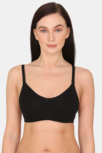 Buy Rosaline Everyday Double Layered Non Wired 3/4th Coverage T-Shirt Bra - Jet Black