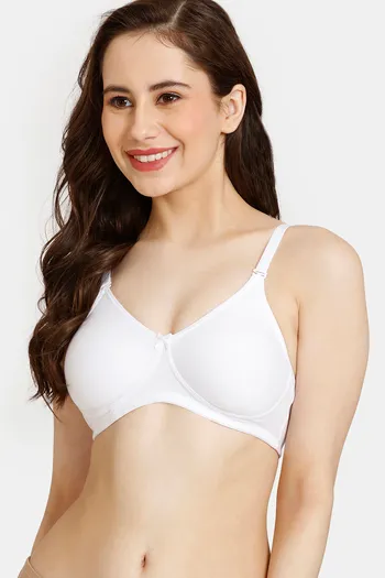 Rosaline Everyday Double Layered Non Wired 3/4th Coverage T-Shirt Bra -  Bright White