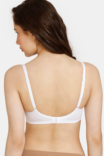 Buy Rosaline Everyday Double Layered Non Wired 3/4th Coverage T-Shirt Bra -  Bright White at Rs.412 online