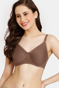 Buy Rosaline Everyday Double Layered Non Wired 3/4th Coverage T-Shirt Bra - Nutmeg