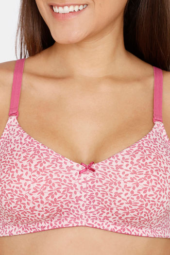 Buy Rosaline Everyday Double Layered Non Wired 3/4th Coverage T-Shirt Bra -  Begonia Pink at Rs.349 online