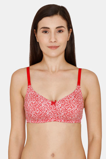 Buy Rosaline Everyday Double Layered Non-Wired 3/4th Coverage T-Shirt Bra - Pink Animal Print