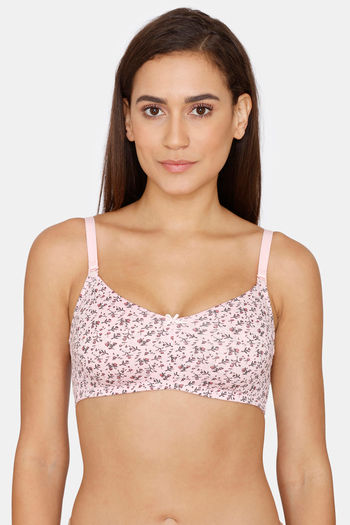 Buy Rosaline Everyday Double Layered Non-Wired 3/4th Coverage T-Shirt Bra - Pink Floral Pt