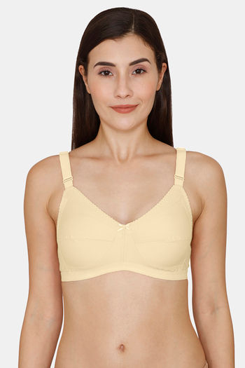 Buy Rosaline Everyday Single Layered Non Wired Full Coverage Basic Bra - Nude