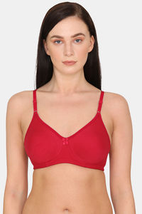 Buy Rosaline Everyday Double Layered Non Wired 3/4th Coverage T-Shirt Bra - Coral