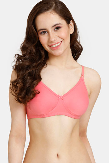 Buy Rosaline Everyday Double Layered Non Wired 3/4th Coverage T-Shirt Bra - Hot Pink