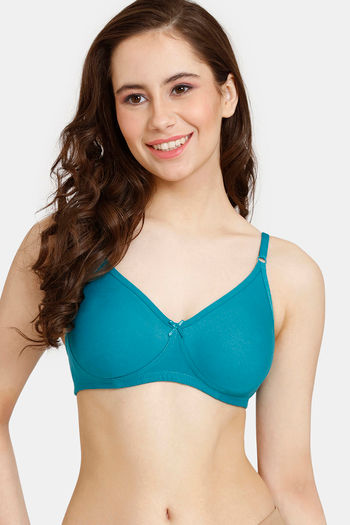Buy Rosaline Everyday Double Layered Non Wired 3/4th Coverage T-Shirt Bra - Teal