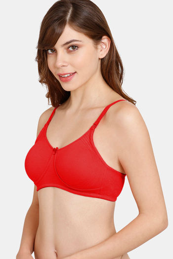Buy Rosaline Everyday Double Layered Non Wired 3/4th Coverage T-Shirt Bra -  Rhythmic Red at Rs.300 online