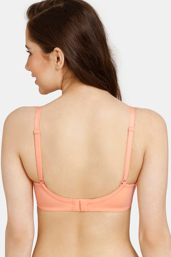 Buy Rosaline Everyday Double Layered Non Wired 3/4th Coverage Bralette -  Salmon Pt at Rs.220 online
