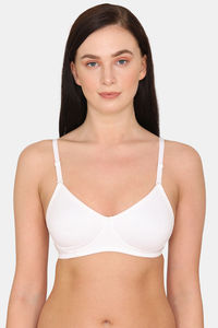 Buy Rosaline Everyday Double Layered Non Wired 3/4th Coverage T-Shirt Bra - White