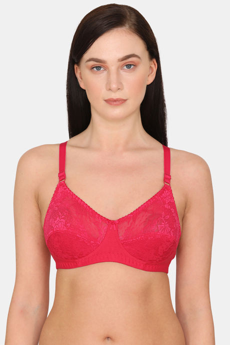 Buy Rosaline Everyday Double Layered Non Wired 3/4th Coverage Lace Bra -  Roebuck at Rs.320 online