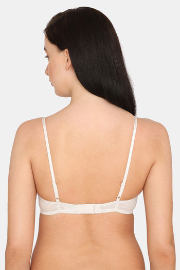 Buy Zivame Rosaline Wired Medium Coverage Push Up Bra - Anthracite online