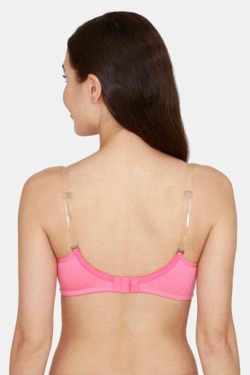 Buy Rosaline by Zivame Women's Polyester Cotton Non Padded  Underwire_Type.Value Classic 3/4Th Coverage T-Shirt Bra (RO1051_Pink_32B)  at