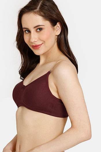 Buy Rosaline Everyday Double Layered Non Wired 3/4th Coverage Bralette -  Peach Whip at Rs.250 online
