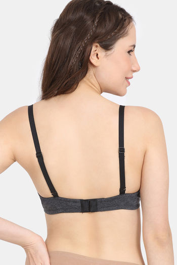 Buy Rosaline Wired Medium Coverage Push-Up Bra - Anthracite at Rs