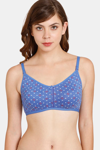 Buy Rosaline Everyday Double Layered Non-Wired 3/4th Coverage T-Shirt Bra - Amparo Blue